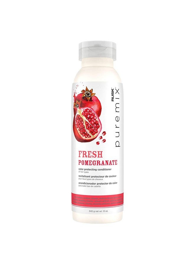 Rusk Puremix Fresh Pomegranate Color Protecting Conditioner For All Hair Types 12 Oz. Prolong Color Radiancy And Shine Reduces Dryness And Breakage Crueltyfree - Image 1