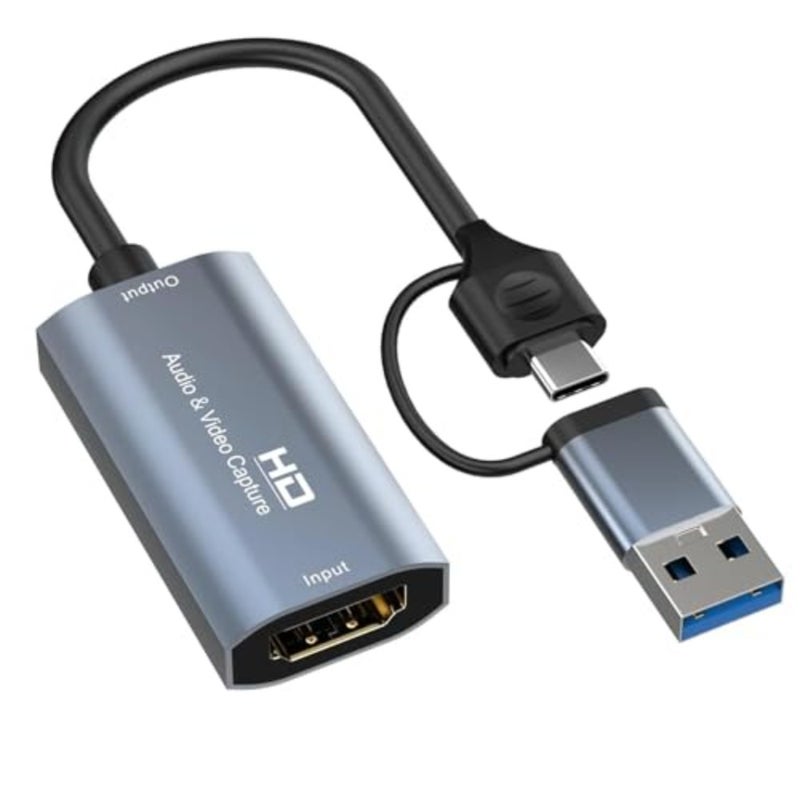بطاقة التقاط HDMI للألعاب والبث والتعليم ومؤتمرات الفيديو؛ هيئة سبائك الألومنيوم. أسود؛ مدخل 4K/مخرج 1080 بكسل، مزود بمنفذ USB-C، يعمل مع OBS Studio، PotPlayer، QuickTime Player - Image 1