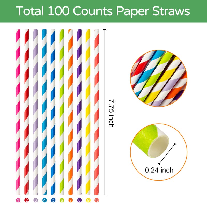 PakTalk [100 Pack] Purple Straws Disposable Paper Straws for Drinking  Light Purple Paper Straws for Craft  Cake Pops for Birthday  Anniversary  Wedding  Holidays(0.24"" x 7.75""  Light Purple) - Image 2