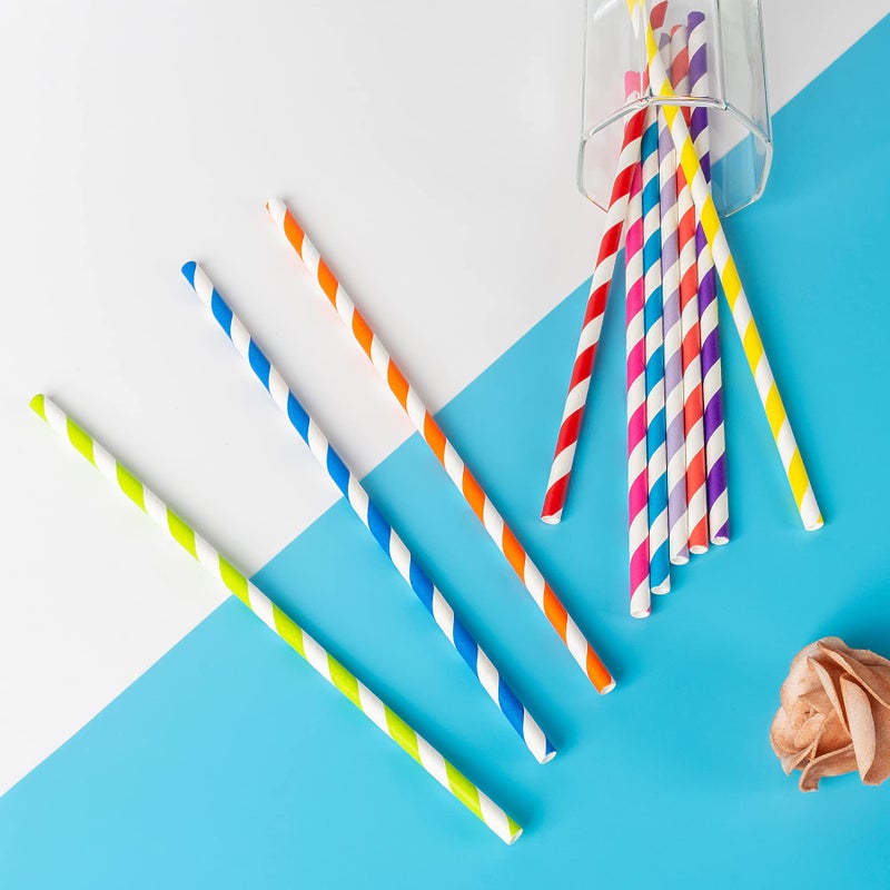 PakTalk [100 Pack] Purple Straws Disposable Paper Straws for Drinking  Light Purple Paper Straws for Craft  Cake Pops for Birthday  Anniversary  Wedding  Holidays(0.24"" x 7.75""  Light Purple) - Image 4