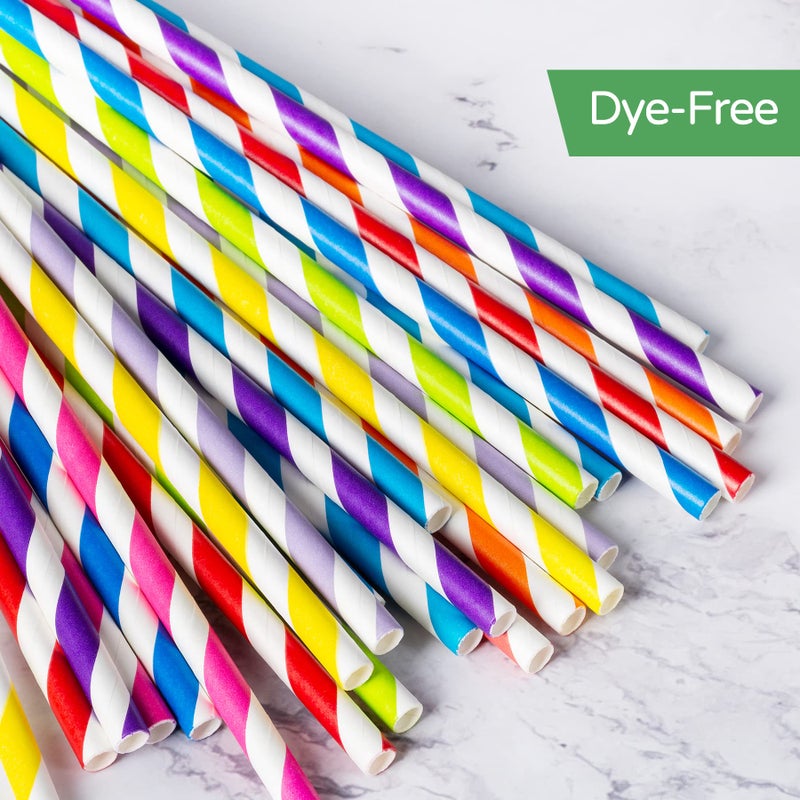 PakTalk [100 Pack] Purple Straws Disposable Paper Straws for Drinking  Light Purple Paper Straws for Craft  Cake Pops for Birthday  Anniversary  Wedding  Holidays(0.24"" x 7.75""  Light Purple) - Image 3