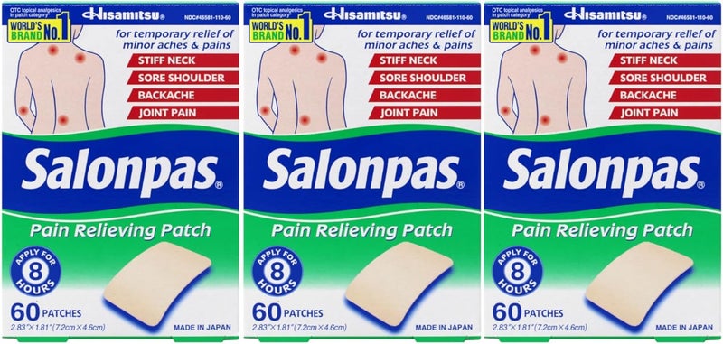 Salonpas Pain Relieving Patches 283 x 181 60 Count Pack 3 - Image 1