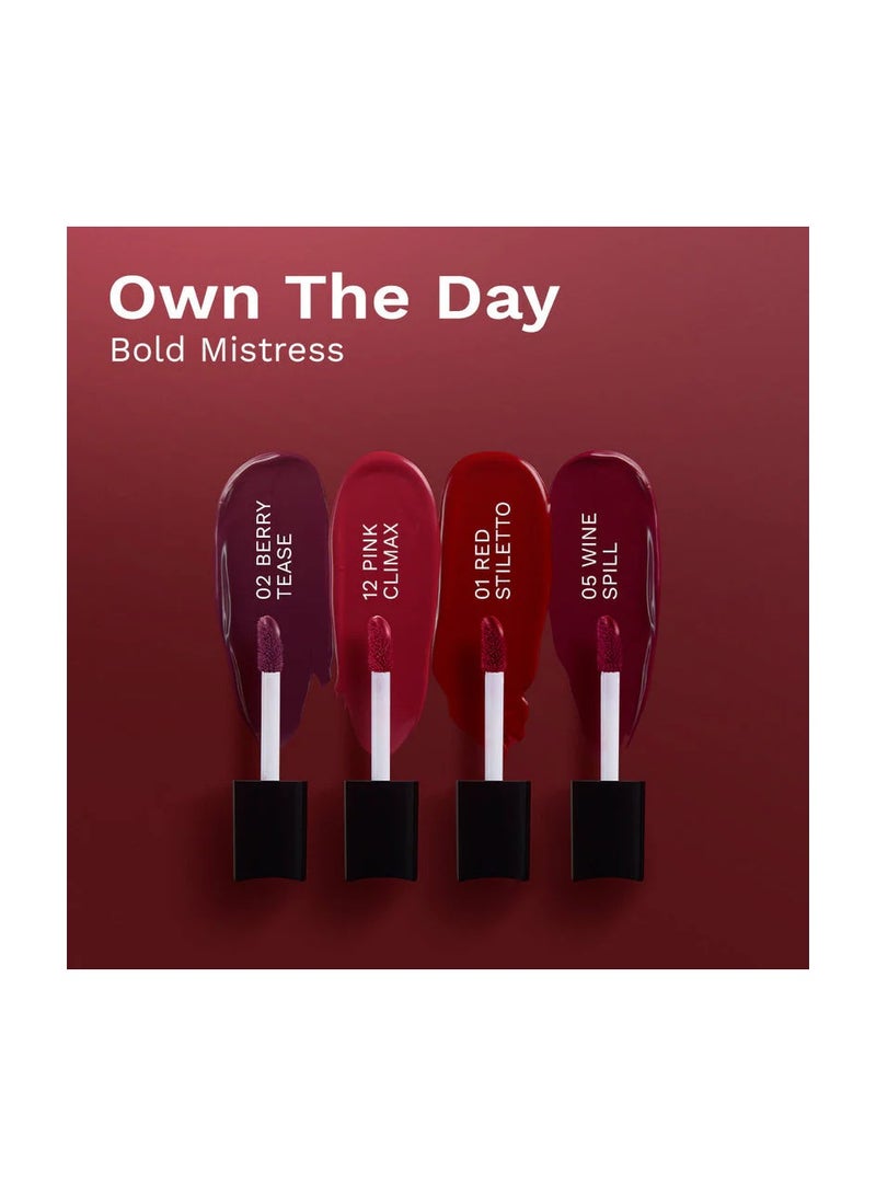 Pilgrim Mini Liquid Lipstick Pack of 4 Bold Mistress 4 ml - Image 2