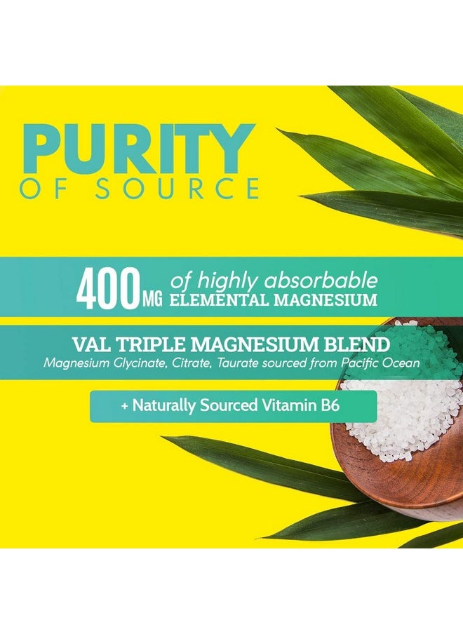 VAL - Triple Magnesium Complex Antistress Supplement Drink Powder Vegan Gluten Free And Nongmo Magnesium Powder Natural Lemon Flavor Magnesium Glycinate Taurate Citrate 85 Oz - Image 1