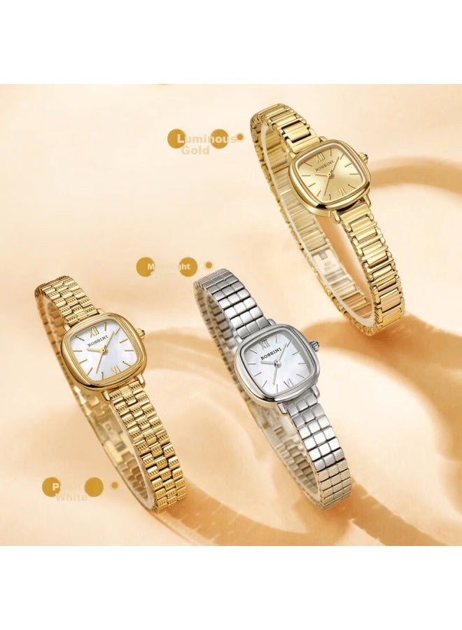 Rossini New Vintage Small Gold Watch Women's Light Luxury High-end Gold Simple Quartz Waterproof Watch M - Image 5