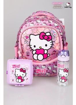 Hello Kitty New Season Licensed 's Sparkling World Special Collection Primary School Bag, Lunch Box and Tritan Water Bottle Set  - Image 1