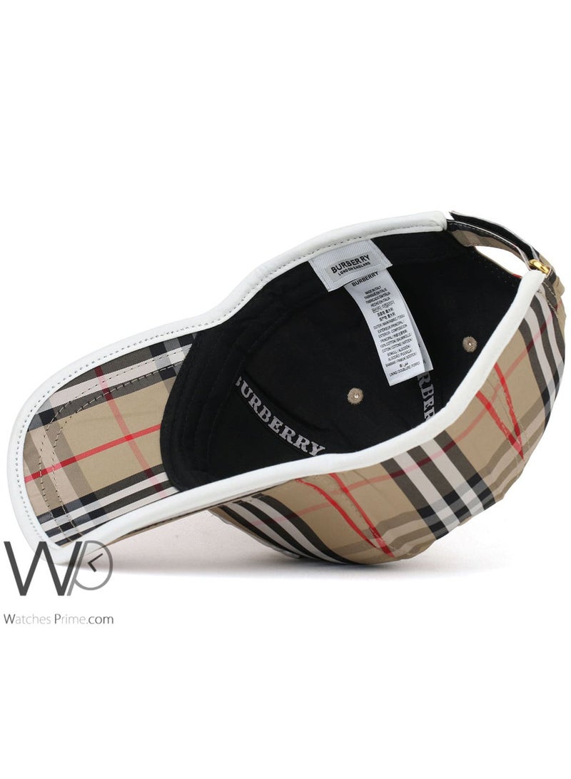 BURBERRY Baseball Burberry BT Hat Beige Motif Icon Stripe Cotton Cap - Image 4
