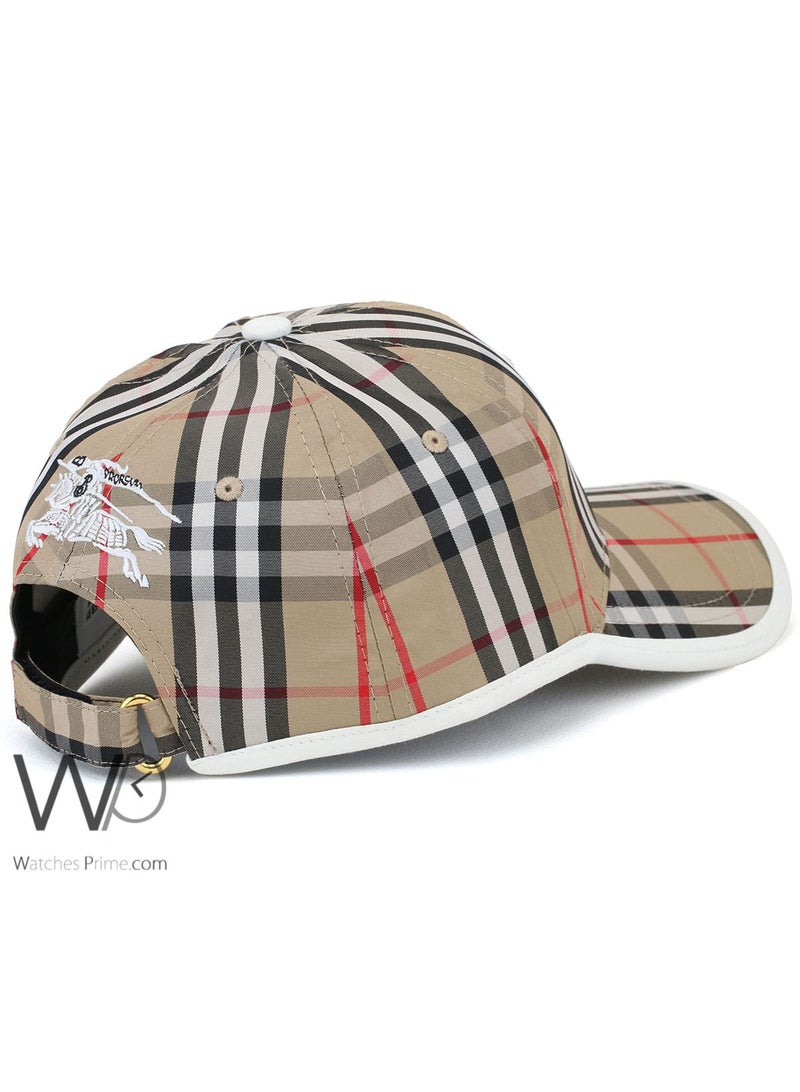 BURBERRY Baseball Burberry BT Hat Beige Motif Icon Stripe Cotton Cap - Image 2