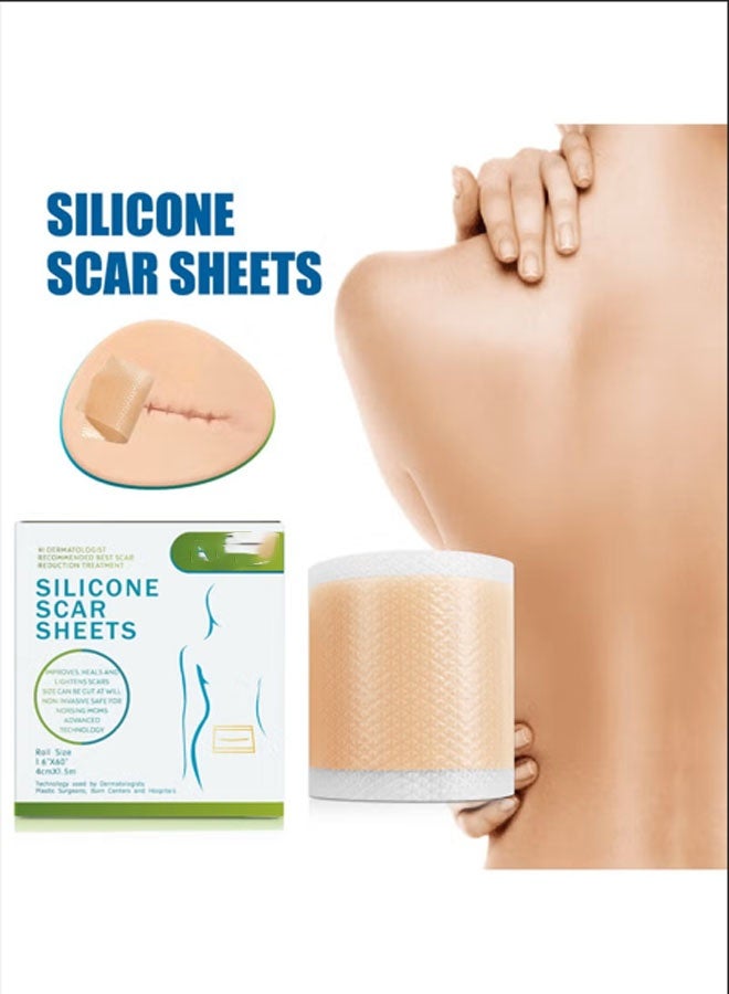 Generic Silicone scar sheet, fading scar sticker, 4cm*1.5m, highly effective beauty scar removal, self-adhesive acne wound repair, soft silicone - Image 2