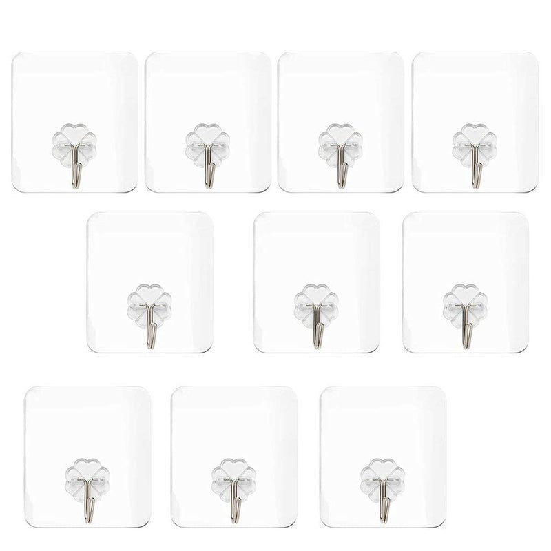 IXWQ Strong Self Adhesive Strong Hooks use for Wall, Diwal, Office, Furniture, Waterproof and Oil Proof Also use Kitchen, Bathroom, Ceiling Office, Window, Multiuse Hook Transparent (30) - Image 1