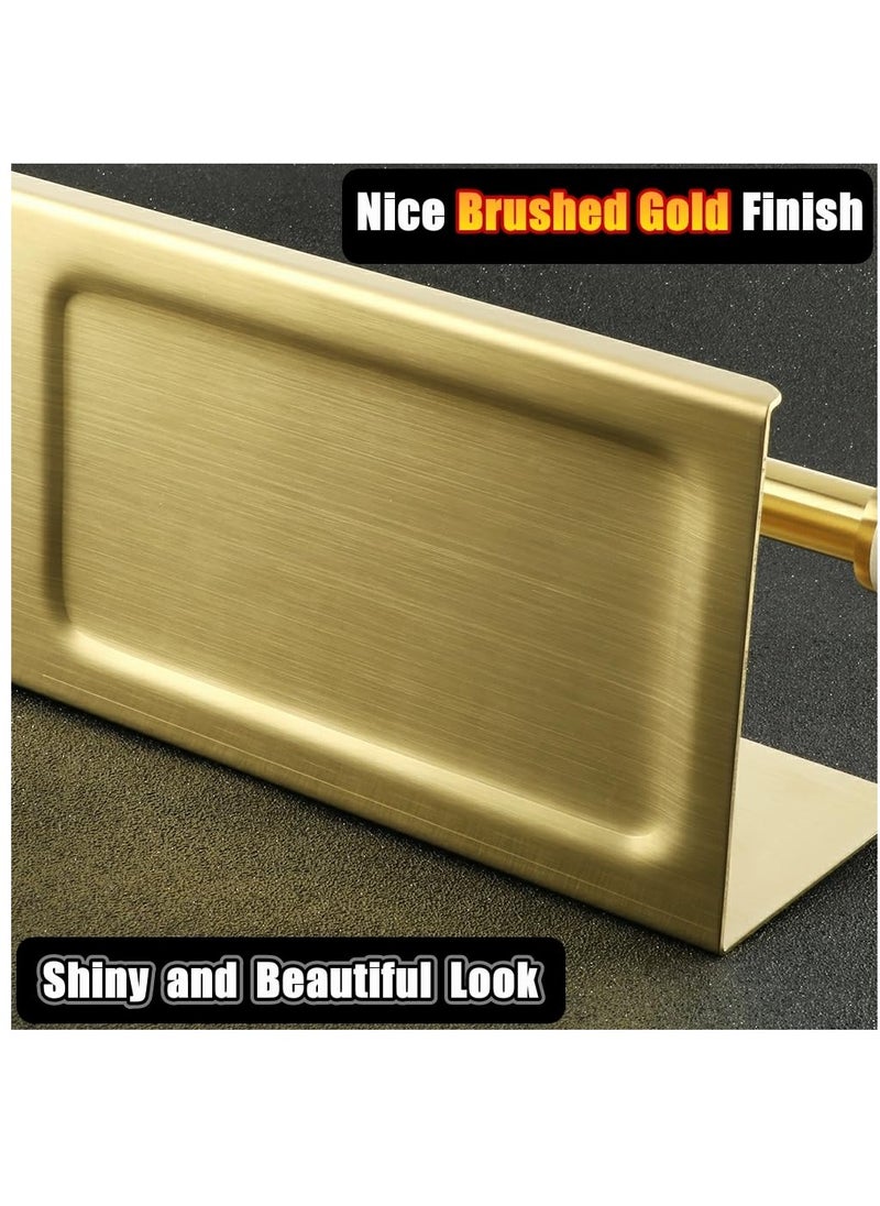 Excefore - Double Toilet Paper Holder, Bathroom Tissue Holder with Shelf, SUS304 Stainless Steel Toilet Paper Roll Holder Storage Dispenser, Self Adhesive or Wall Mount Drilling Paper Rack, Brushed Golden - Image 1
