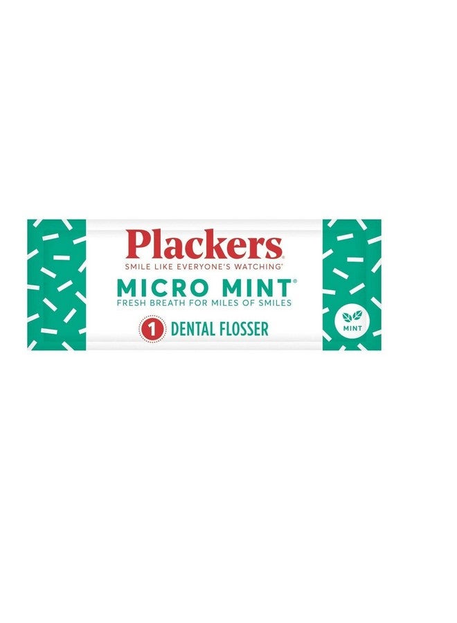 Plackers Micro Mint Dental Floss Picks Made With Super Tuffloss® Protected Fold Away Pick Easy To Use Cool Mint Green Individually Wrapped 500 Count - Image 1