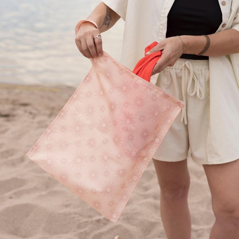 Tiny Twinkle Mess Proof Wet Bags | 2-Pack Reusable Waterproof Wet Bags for Swimsuits | Baby Clothes | Travel & Diaper Bag (Shine) - Image 3