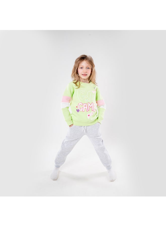 JOCKEY Kids Girl Inner Fleece the Game Print Winter Pajama Set