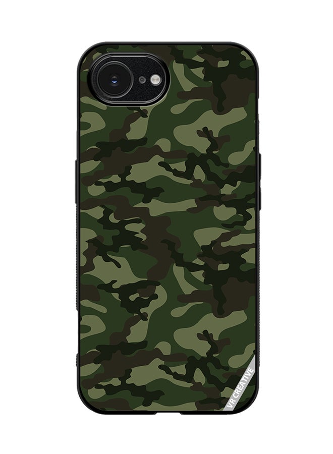 Protective Case Cover For Apple iPhone 16e Camouflage Green Design Multicolour