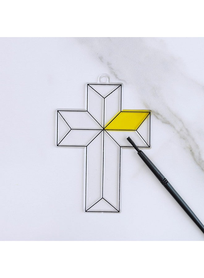 وينلين 27 مجموعة من زينة مصائد الشمس على شكل صليب، زينة طلاء النوافذ، أدوات حرفية مصائد الشمس على شكل صليب للأطفال، أنشطة العطلات في عيد الميلاد وعيد الفصح، هدايا الحفلات - Image 5