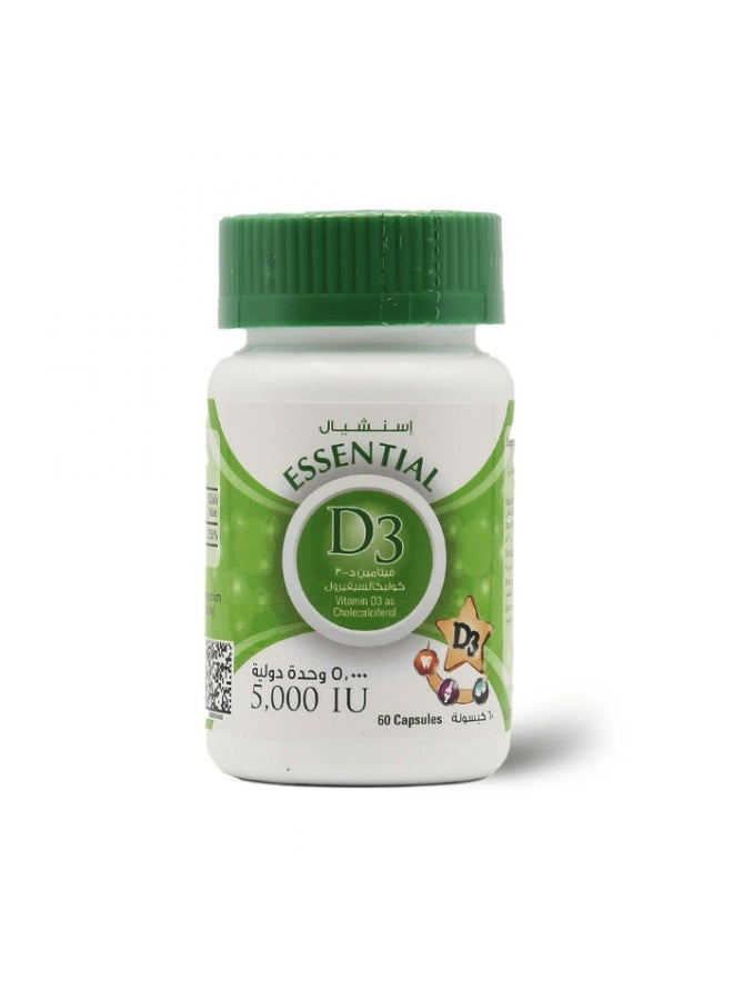 ESSENTIAL D3  5000 IU 60 CAPSULES