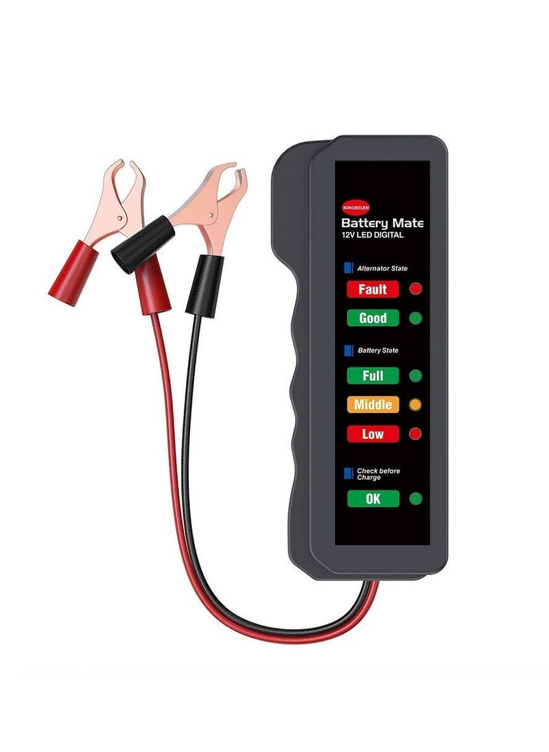 Generic 12V Car Battery Tester, Alternator Tester Automotive, Battery Checker, Analyzer to Check Alternator and Battery Charging System, LED Indication  - Image 1