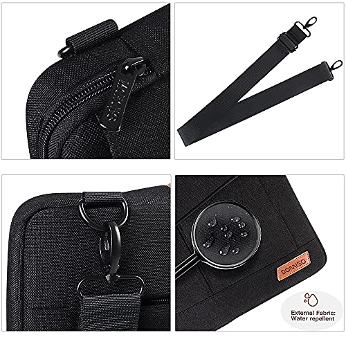 DOMISO 14 Inch Laptop Sleeve Bag Water Resistant Business Briefcase Carrying Shoulder Bag for Lenovo Chromebook S330/Flex 4/Thinkpad L480 E480 T480s/HP ProBook 640 G4/Dell Inspiron 5480 5481,Black - Image 4