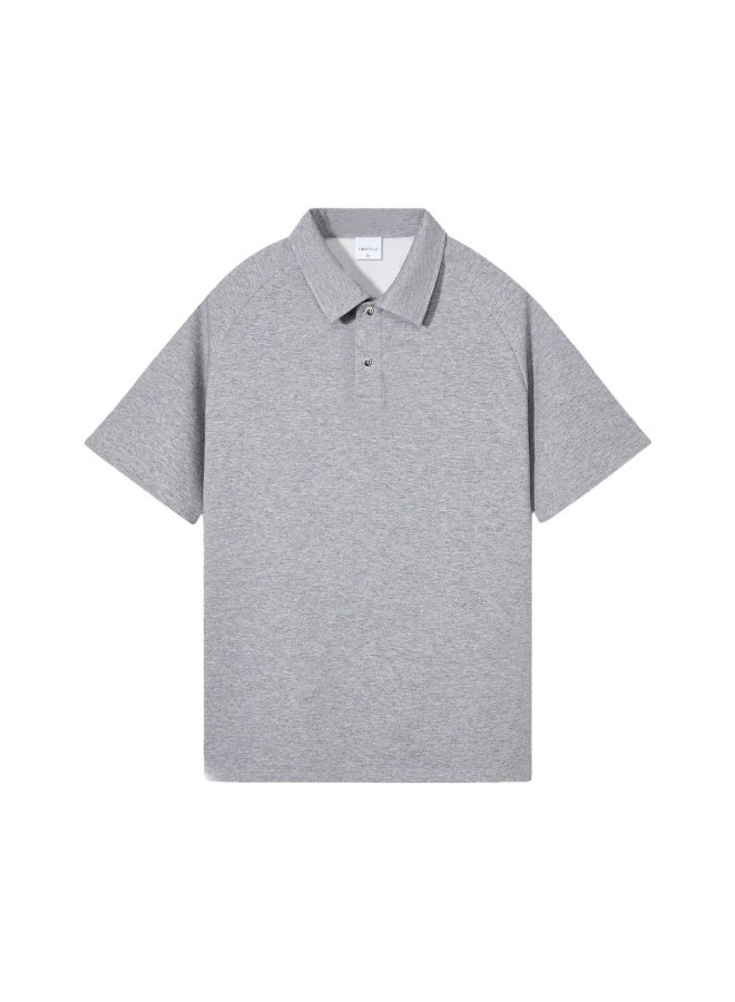 Retro Hong Kong Style Shoulder Sleeve Polo Shirt Women Simple Solid Color Blank Collar Short Sleeve Work Uniform T-shirt  - Image 2