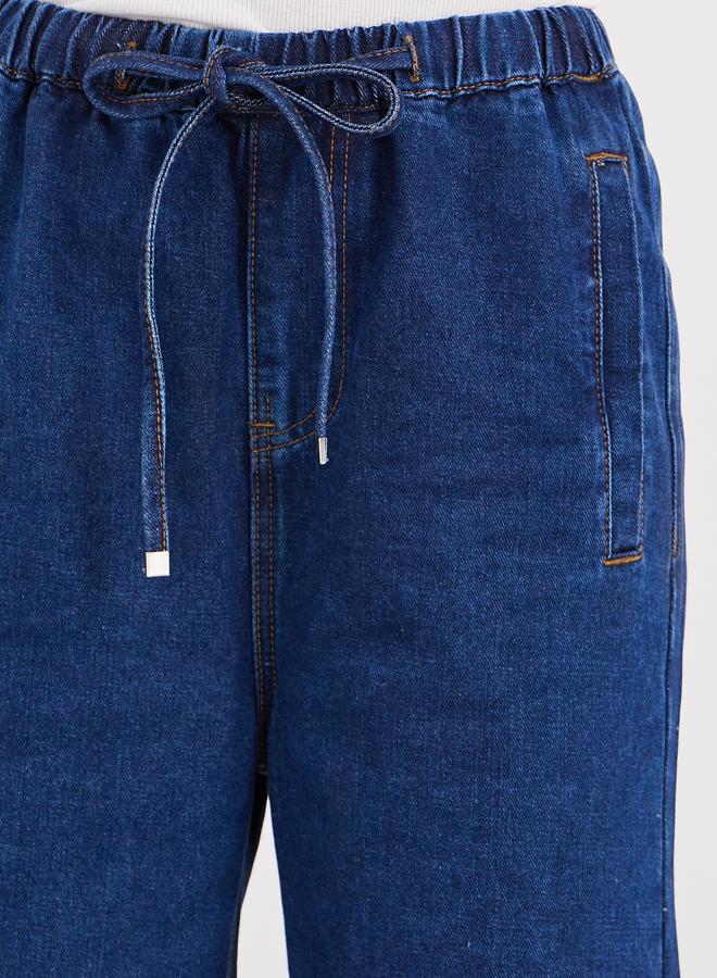 Styli High Rise Wide Leg Jeans with Drawstring - Image 3