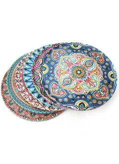 Alwan 6-Piece Ottoman Motifs Ceramic Coaster Set Multicolour 9cm  - Image 1