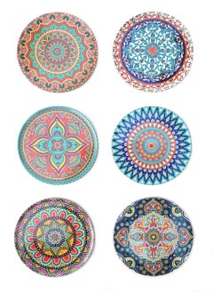 Alwan 6-Piece Ottoman Motifs Ceramic Coaster Set Multicolour 9cm  - Image 2