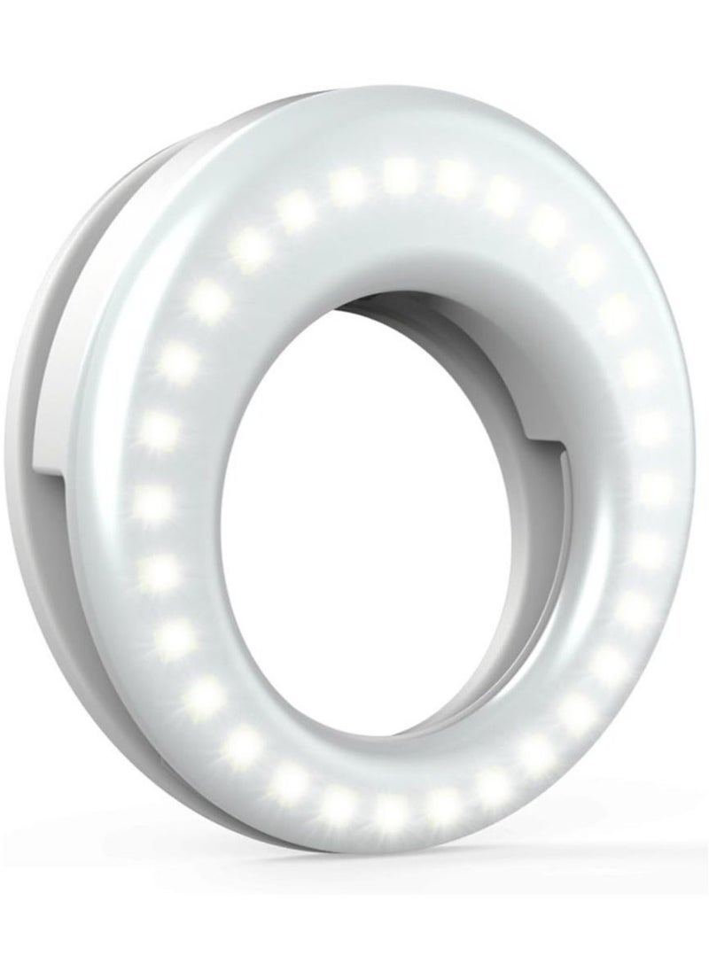 Selfie Light Ring Lights LED Circle Light Cell Phone Laptop Camera Photography Video Lighting Clip On Rechargeable - Image 1