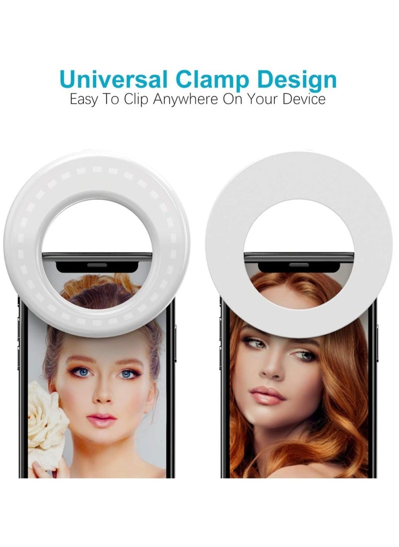 Selfie Light Ring Lights LED Circle Light Cell Phone Laptop Camera Photography Video Lighting Clip On Rechargeable - Image 2