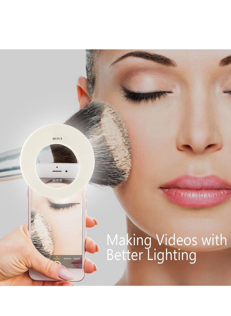 Selfie Light Ring Lights LED Circle Light Cell Phone Laptop Camera Photography Video Lighting Clip On Rechargeable - Image 3