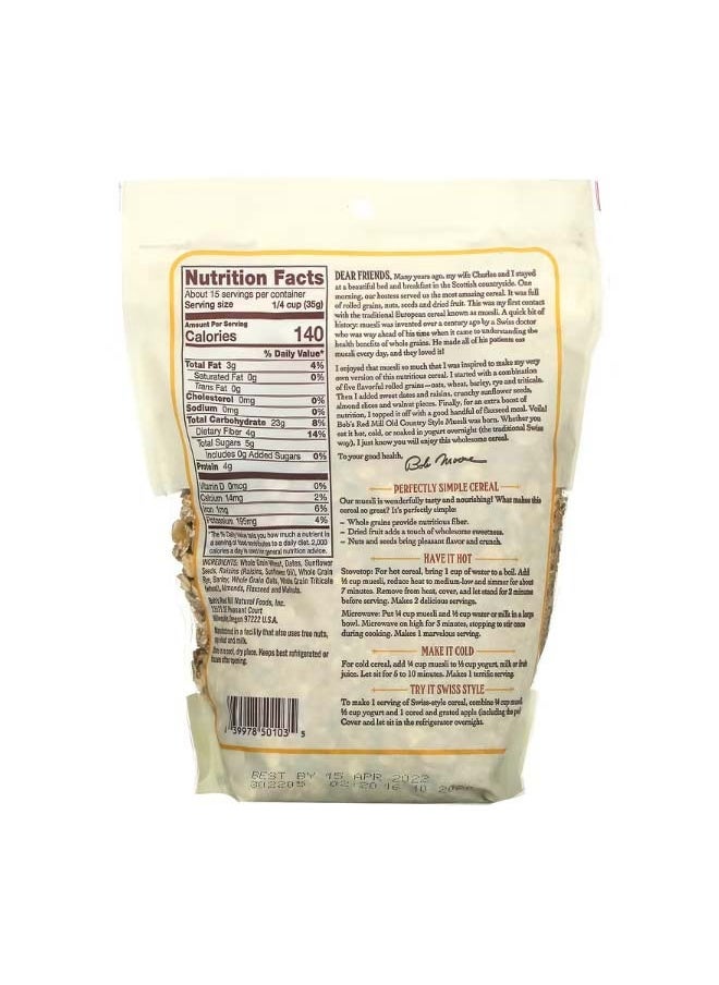Bob's Red Mill Muesli Old Country Style Whole Grain 18 oz 510 g  - Image 2