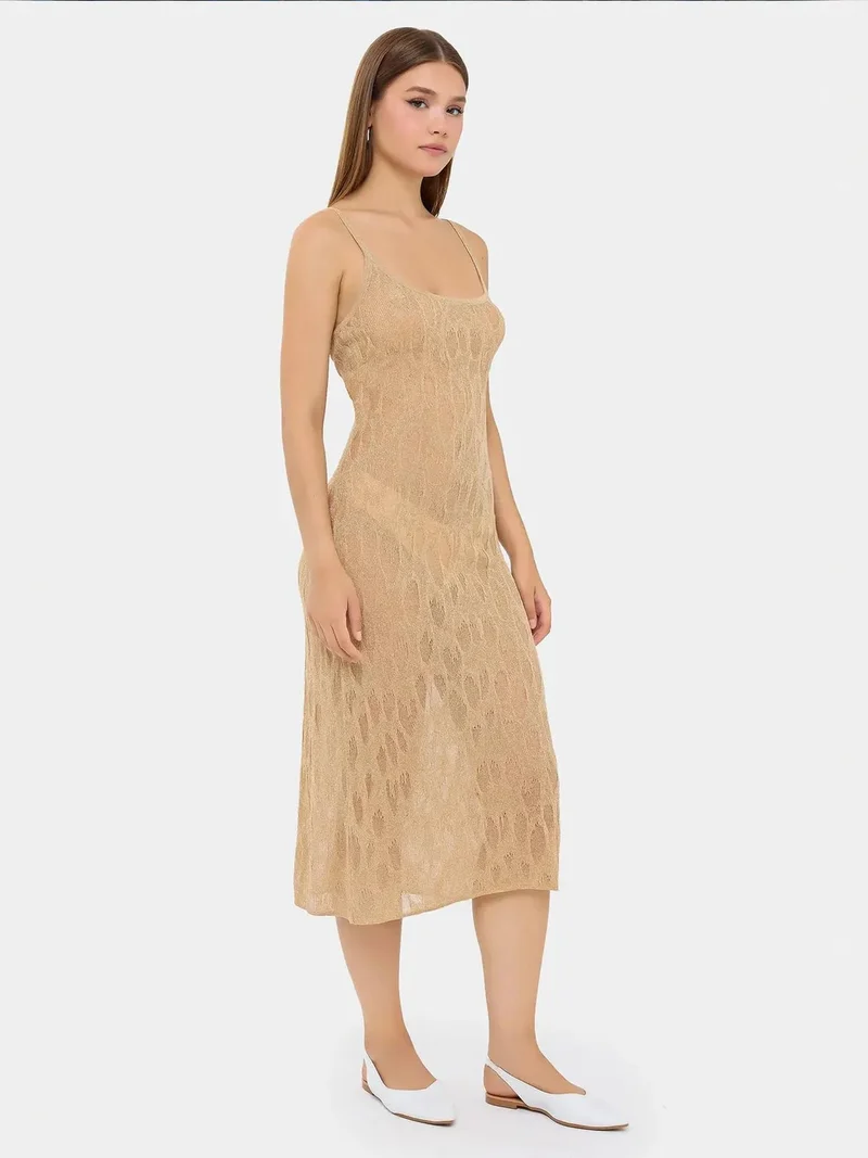 HICCUP Knitted Sleeveless Scoop-Neck Midi Dress