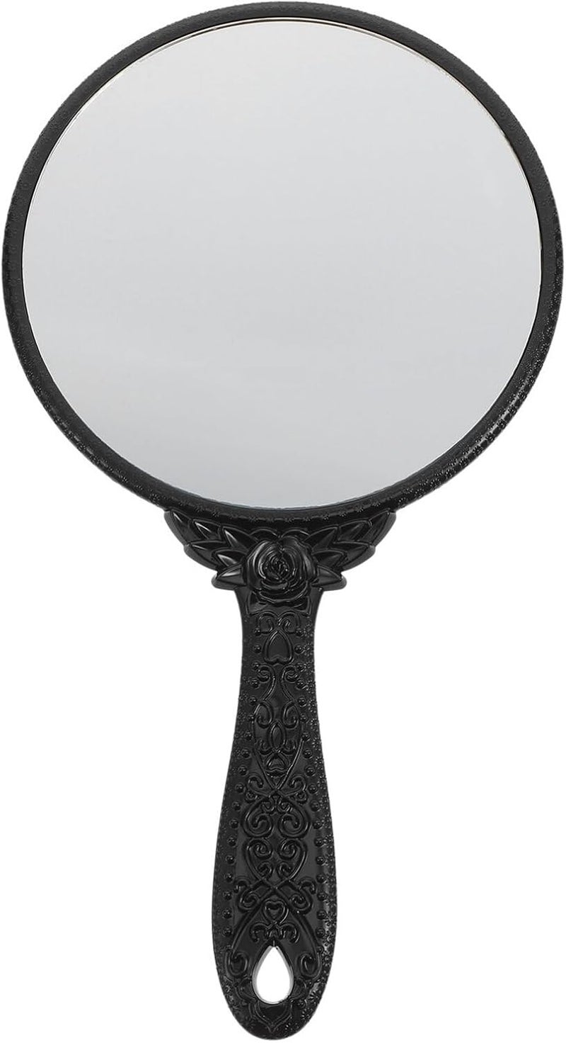 minkissy Retro Handheld Mirror Chic Portable Makeup Mirror with Ergonomic Handle for Easy Use Lightweight Compact Design for Travel Present for Women Friends Family