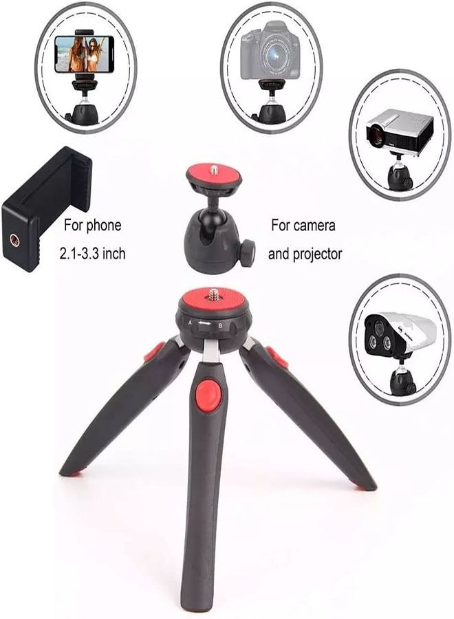 LEDIN Top Mini Portable Fold-able Extendable Tripod Stand for Mobile Phones and DSLR with Universal Mobile Phone Holder Convenient Telescopic Mini Tripod Table(MT-35)  - Image 2