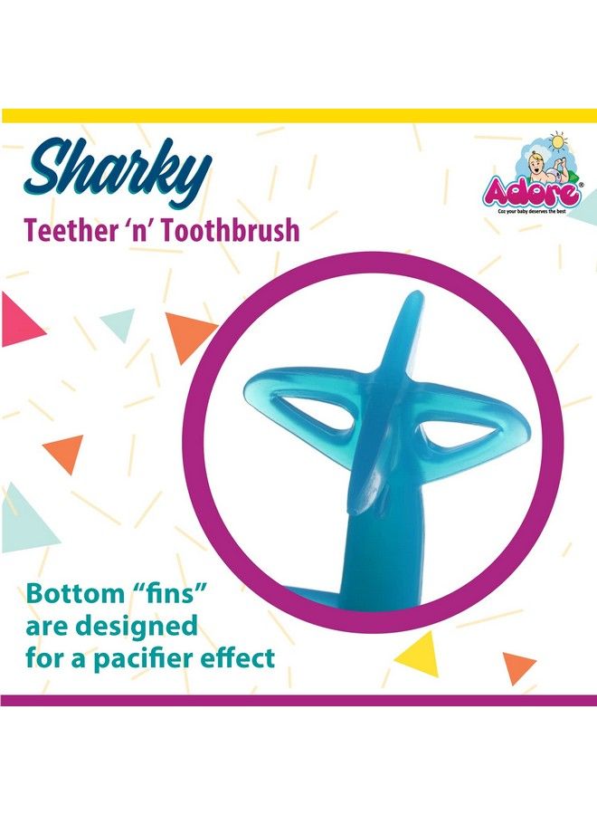 Adore فرشاة أسنان للأطفال على شكل سمكة قرش (بيضاء) - Image 4