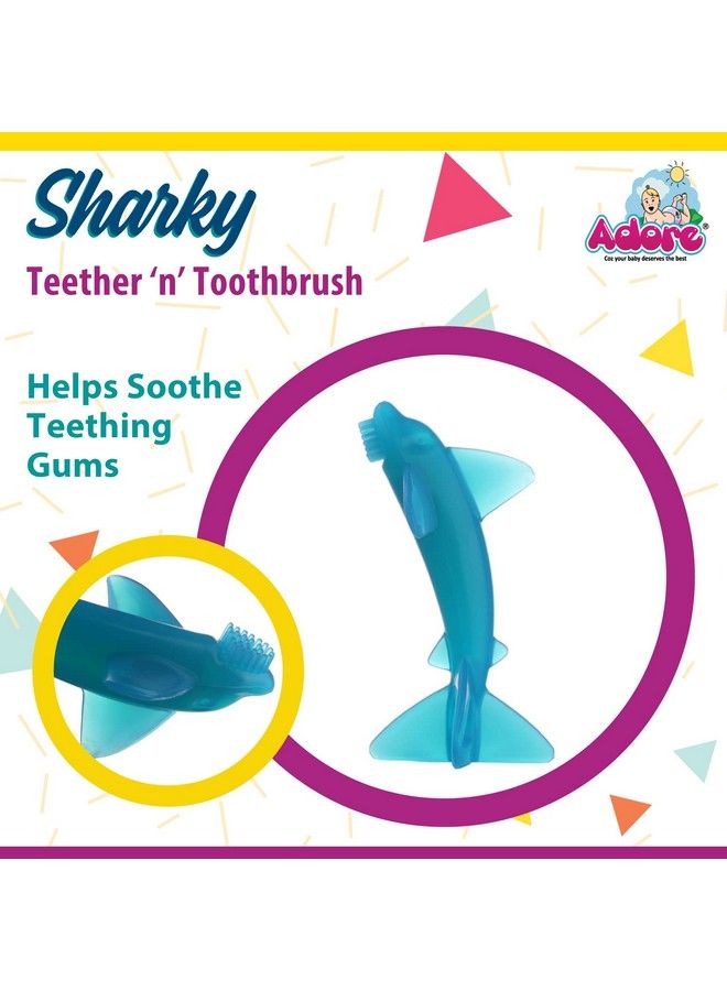 Adore فرشاة أسنان للأطفال على شكل سمكة قرش (بيضاء) - Image 3