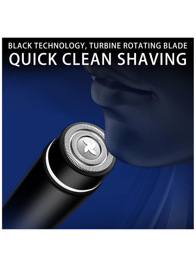 في هونج ماكينة حلاقة كهربائية صغيرة محمولة للرجال، ماكينة حلاقة كهربائية محمولة قابلة للغسل ومقاومة للماء، ماكينة حلاقة جيب لاسلكية قابلة للشحن عبر USB للرجال، ماكينة حلاقة دوارة رطبة وجافة للرجال للسفر (فضي) - Image 5