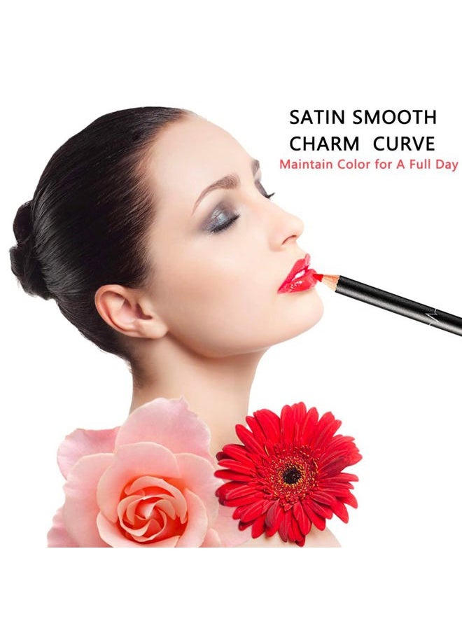 DC-BEAUTIFUL 18 Colors Lip Liners Pencil Set with 2 Pencil Sharpeners, Premium Waterproof Smooth Lip Pencils, Long Lasting Matte Makeup Lipliners  - Image 2