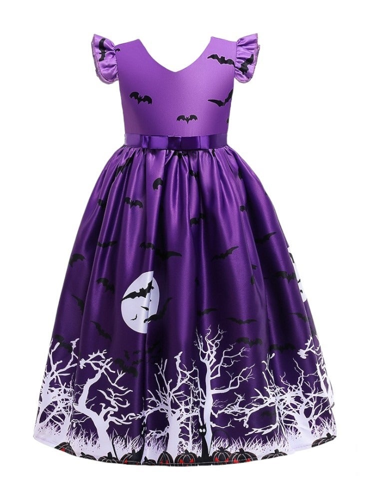 D'Daniela Halloween Printed Costume Dress - Purple - Image 1