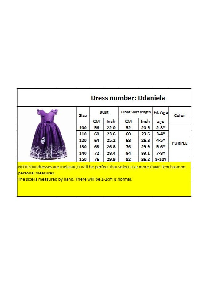 D'Daniela Halloween Printed Costume Dress - Purple - Image 3
