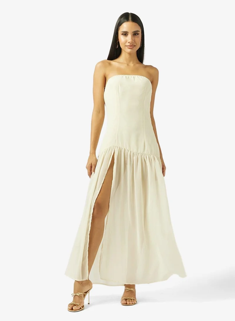 Ginger Bandeau Drop Waist Maxi Dress