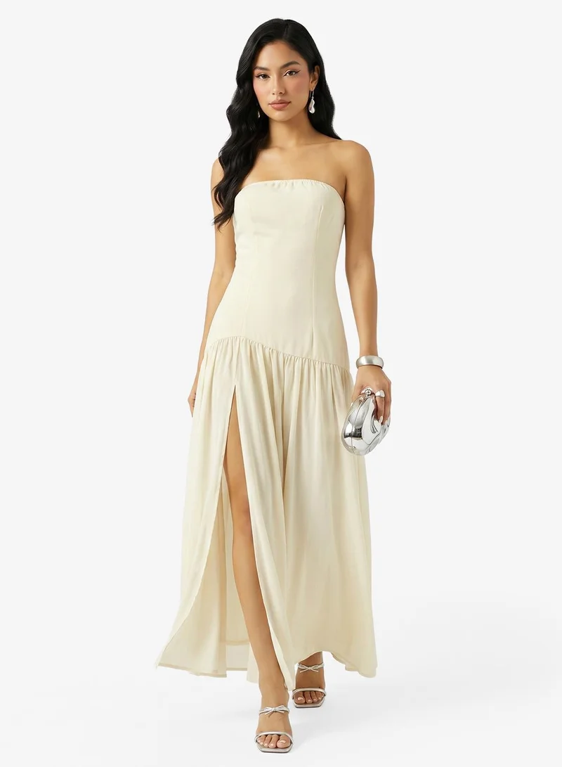 Ginger Bandeau Drop Waist Maxi Dress