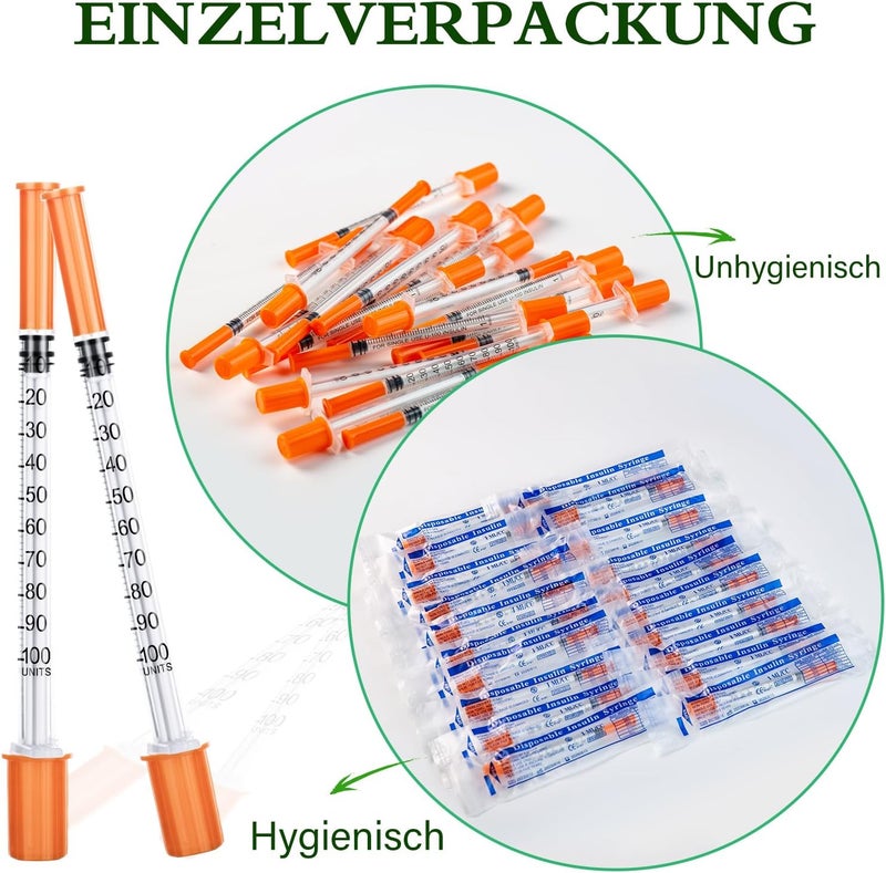 Daily use improved quality Pack of 10 1 ml Plastic Multi-Purpose Measuring Tools 29G 8 mm, Syringe with Scale Individually Packed, Plastic Tube Syringes for Liquid Separation, Dosage, Laboratory Accessories (10) Cross part assemble fit - Image 2