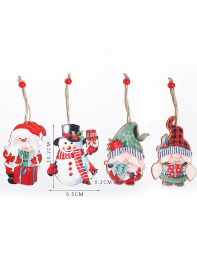 4Pcs Wooden Hanging Pendant Party Supplies Ornament, Snowman Decoration Pendant Lightweight - Image 4