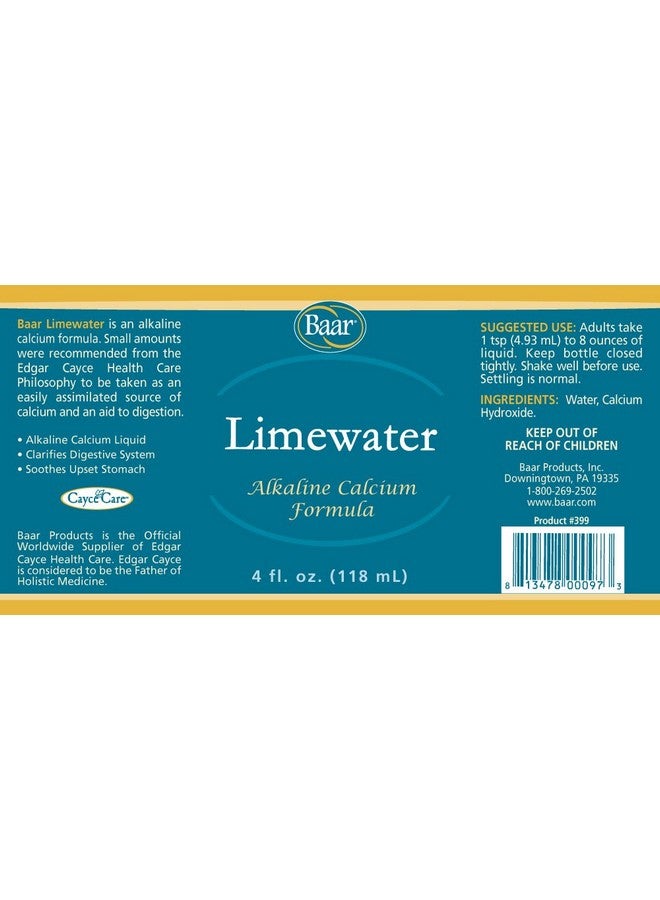Baar Lime Water, Alkaline Calcium Formula, Concentrate, 4 oz - Image 2
