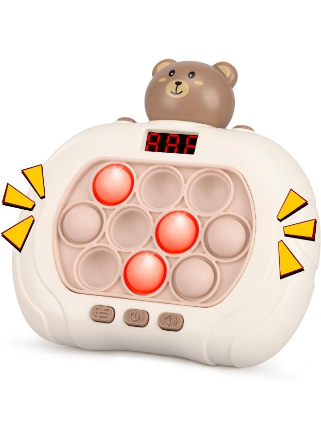 POP Fast Push Light Up Fidget Toy with LED Screen, Light Up Bubble Fidget Toy for Kids & Adults, Handheld Puzzle Game Sensory Toys Gifts for Boys and Girls (Bear) - Image 1