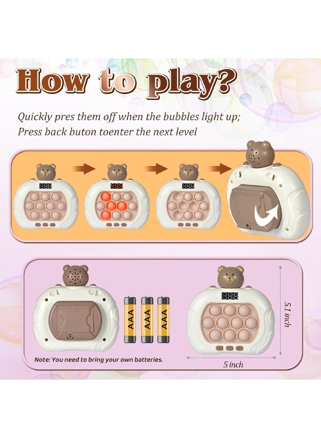 POP Fast Push Light Up Fidget Toy with LED Screen, Light Up Bubble Fidget Toy for Kids & Adults, Handheld Puzzle Game Sensory Toys Gifts for Boys and Girls (Bear) - Image 4