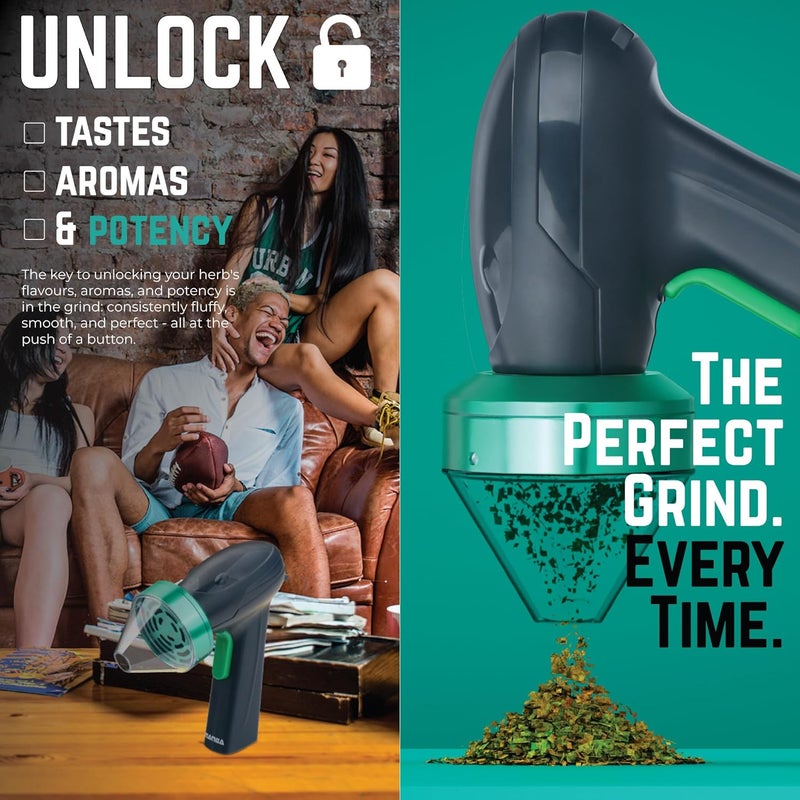 Mamba Monster 3.5g Green USB Electric Herb Grinder. Large Capacity Portable Metal Herbal Machine & Spice Mill for the Kitchen - Image 4