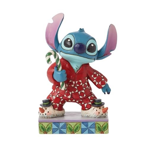 Enesco Disney Traditions Collection by Jim Shore Lilo Stitch Christmas Pajamas Figurine Stone Resin Hand Painted Crafted Collectible Stitch Christmas Disney Figurines Home Decor Statue 462 Inch - Image 1