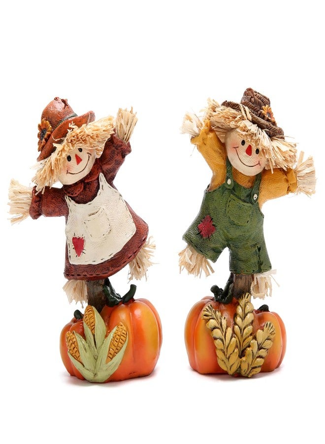 Hodao Collectible Thanksgiving Pumpkin Scarecrow Figurines Harvest Scarecrow Decoration Fall Decorations for Home Handcrafted Artistry Decor Thanksgiving Gifts Tabletop Decor - Image 1